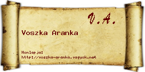 Voszka Aranka névjegykártya